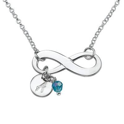 Sterling Silver Initial Infinity Necklace product photo