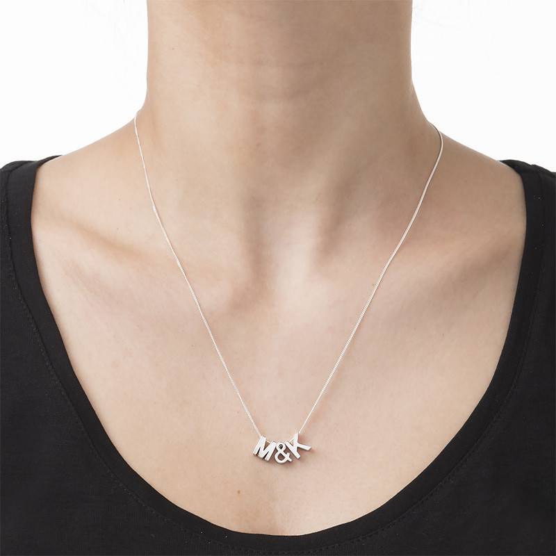 Personalised Couple Initial Necklace in Stainless Steel-1 product photo