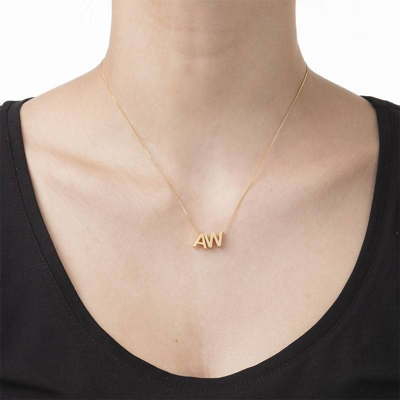 Personlig bogstav halskæde med guldbelægning-2 produkt billede