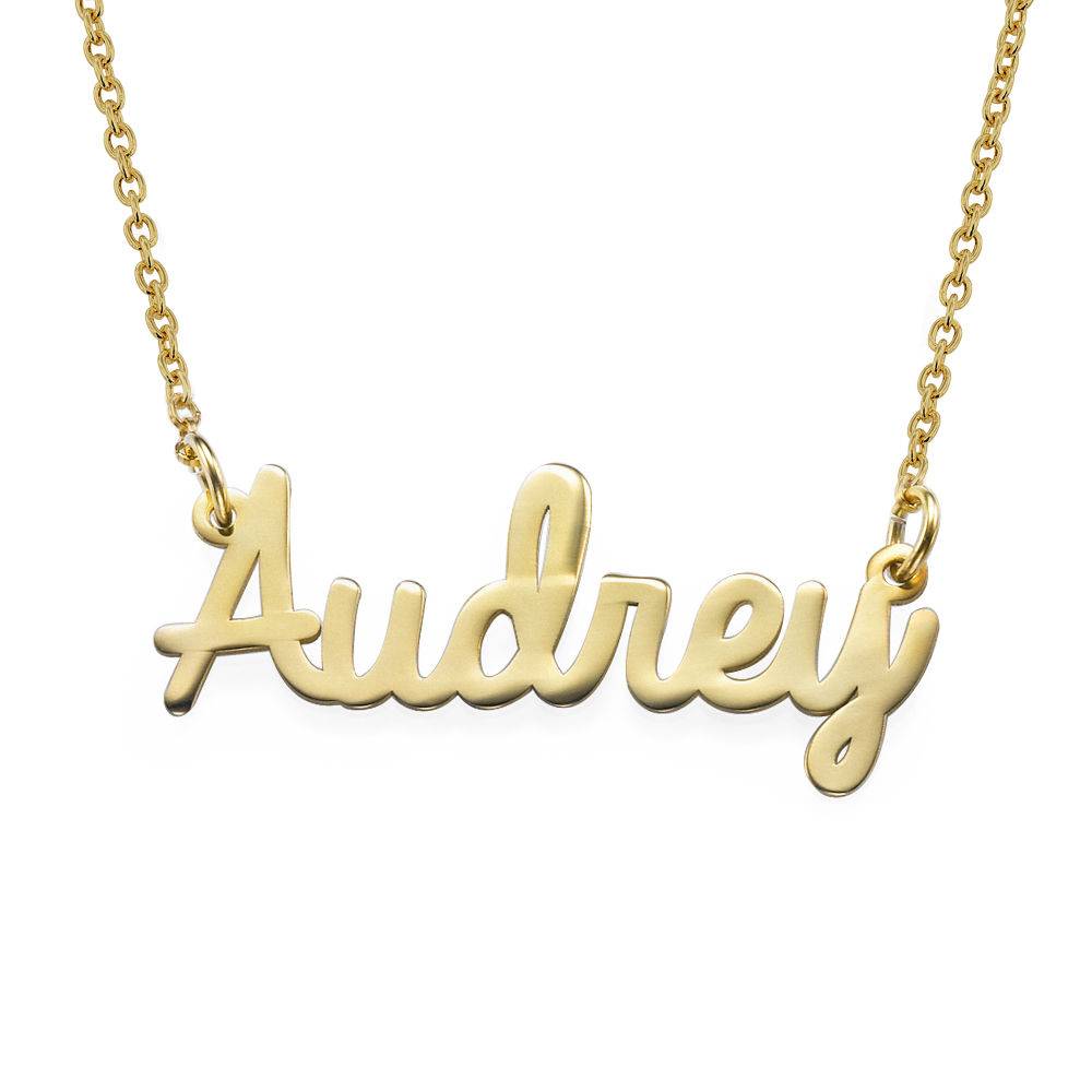Joyas personalizadas: collar con nombre en cursiva en oro Vermeil