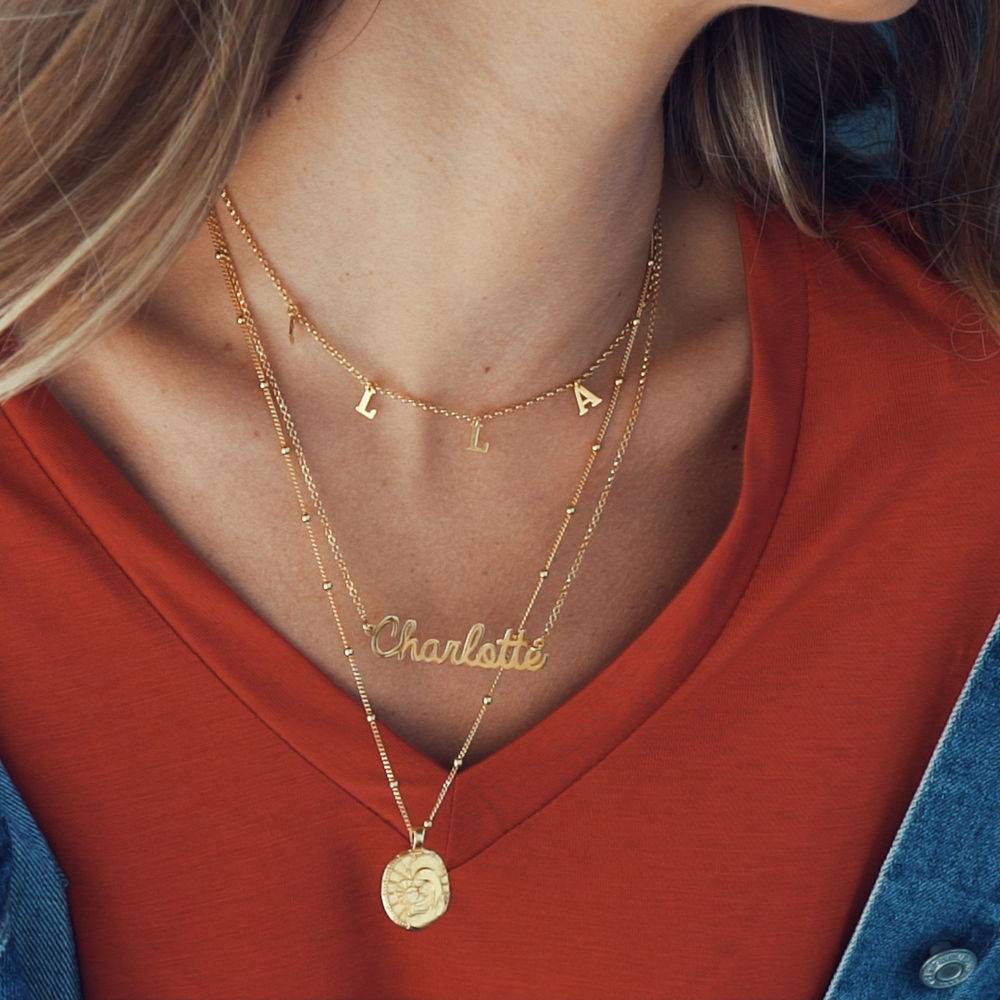 Joyas personalizadas: collar con nombre en cursiva en oro Vermeil-3 foto de producto