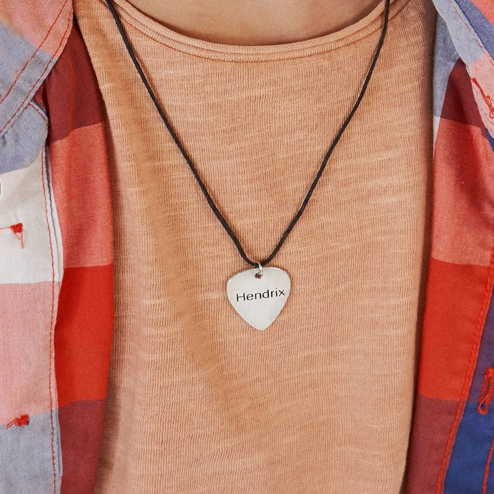 Engraved Guitar Pick Necklace-4 product photo