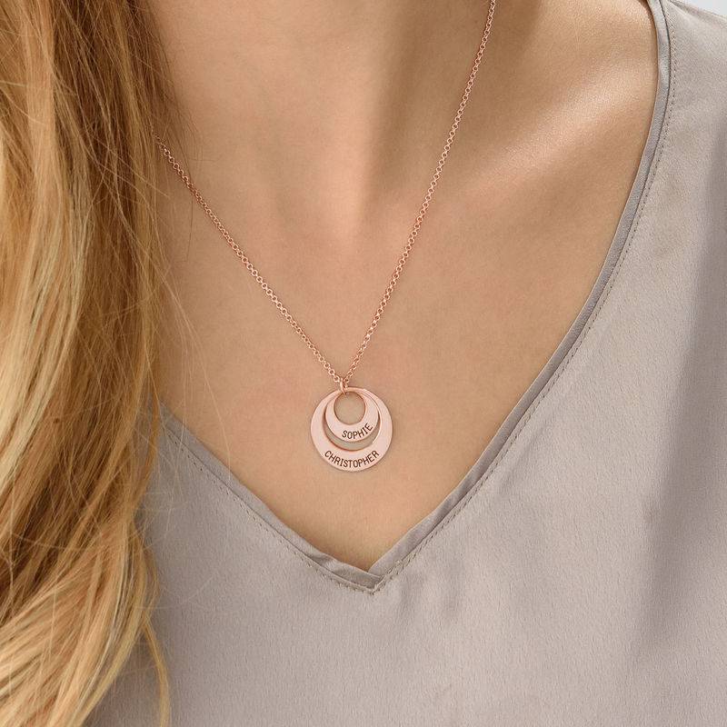 Personalised Jewellery for Mums – Disc Necklace in 18ct Rose Gold Plating-6 product photo