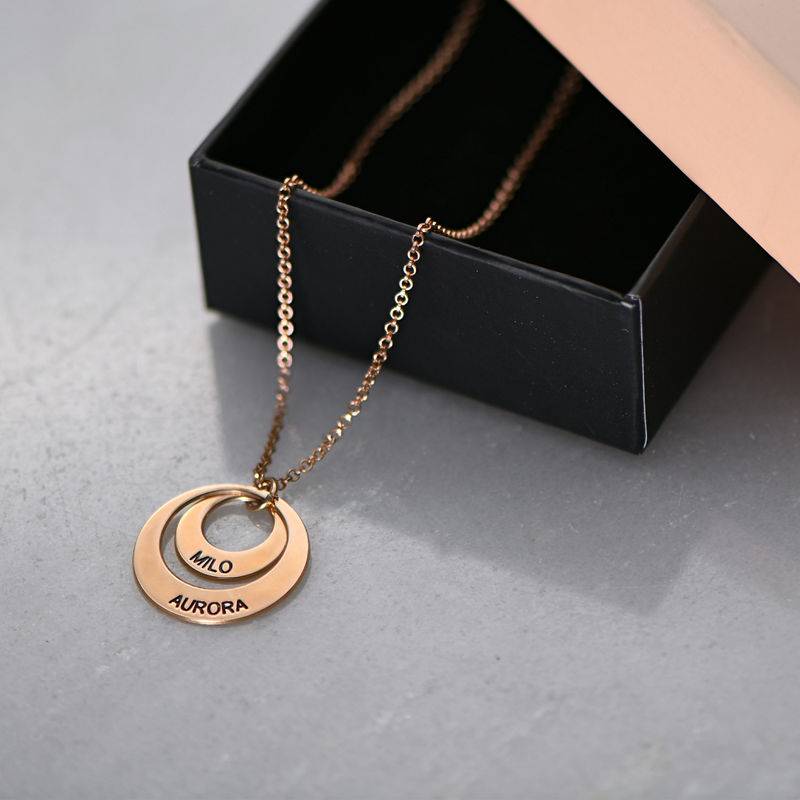 Personalised Jewellery for Mums – Disc Necklace in 18ct Rose Gold Plating-7 product photo