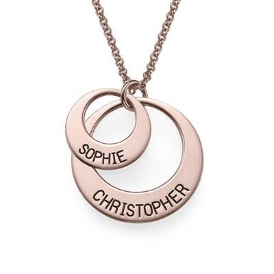 Joyería Personalizada para Mamá – Collar Disco Chapado en Oro Rosa-4 foto de producto