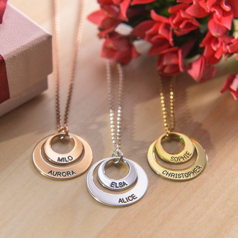 Silver Two Disc Engraved Mother's Necklace-6 product photo