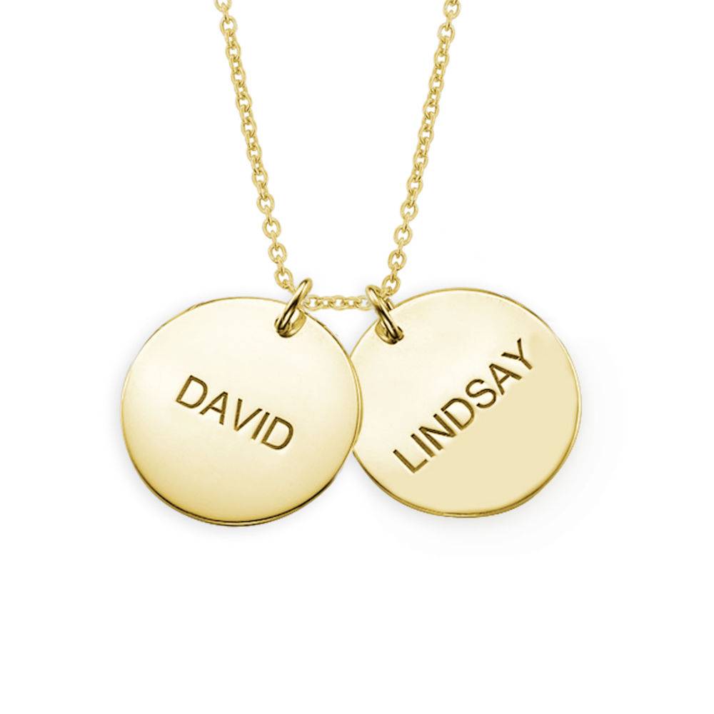 Personalized Jewelry – Gold Plated Disc Necklace product photo