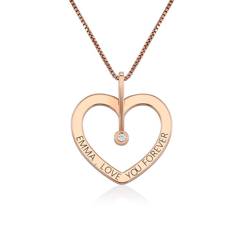 Personalised Love Necklace with Diamond in Rose Gold Plating-2 product photo