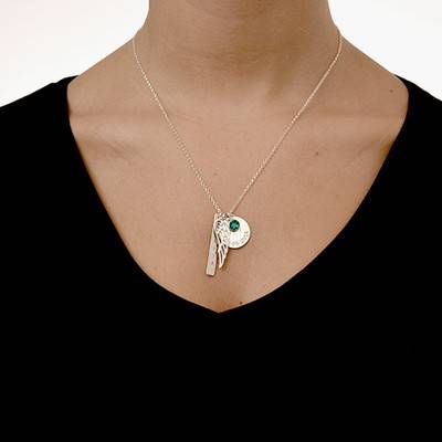 Personalisierte Charm-Halskette für die Mutter - 925er Sterlingsilber-1 Produktfoto