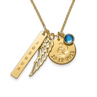 Personalised Mum Charm Necklace with Gold Plating product photo