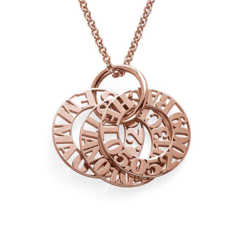 Cirkelformet halskæde med bogstaver til mor rosaforgyldt sølv-2 produkt billede