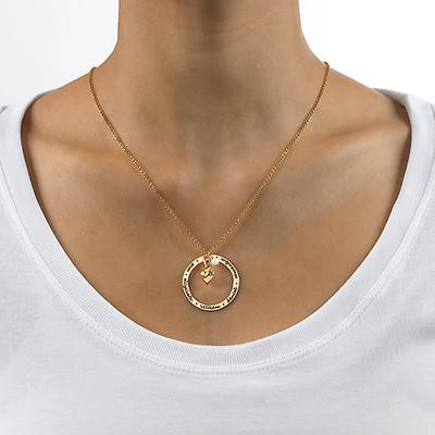 Engraved Baby Feet Necklace in 18ct Gold Plating-2 product photo