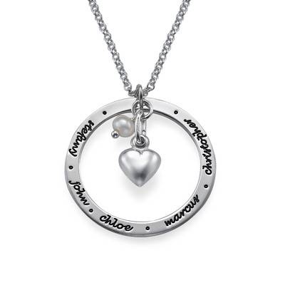 Mor smykke med hjertevedhæng i sølv-2 produkt billede