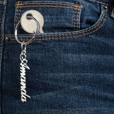 Personalized Name Keychain in Sterling Silver product photo