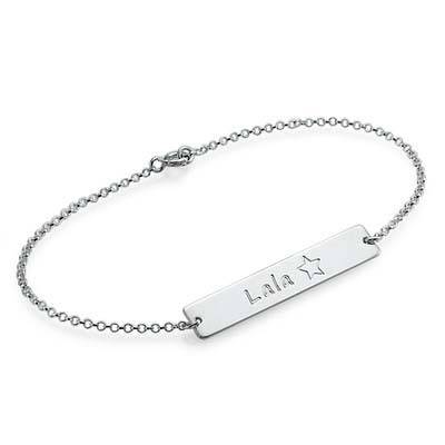 Bar Nameplate Bracelet in Sterling Silver-2 product photo