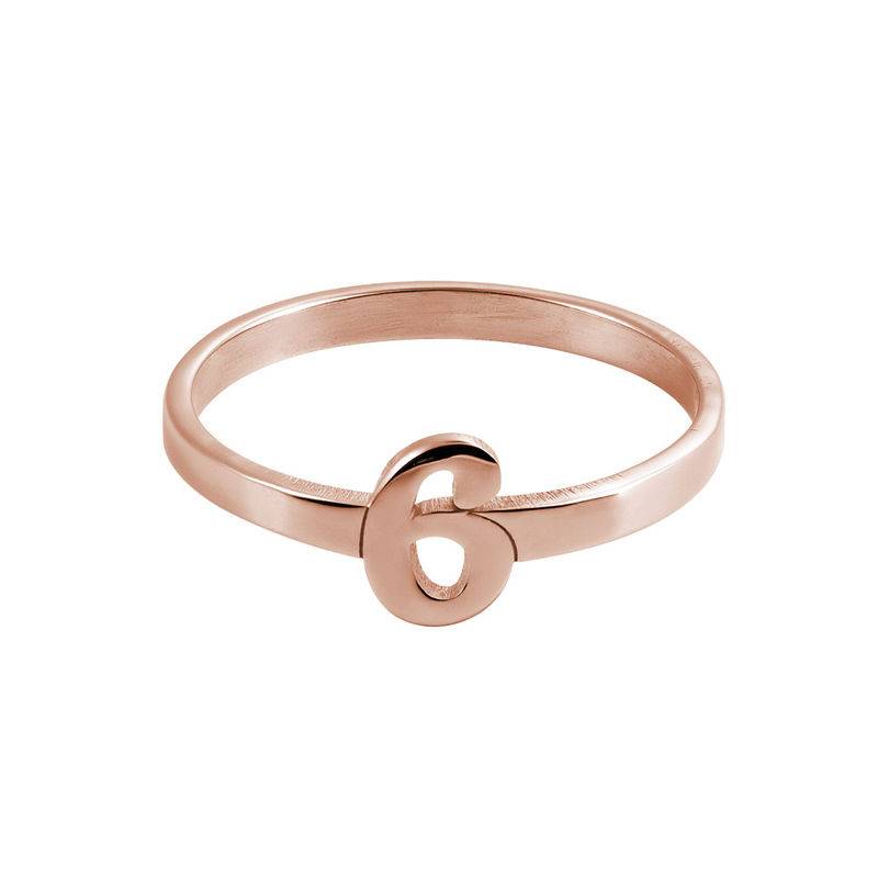 Personalised Number Ring with 18ct Rose Gold Plating product photo