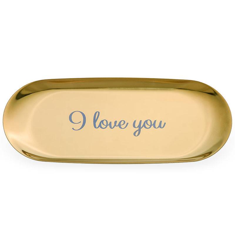 Personalised Oval Jewellery Tray in Gold Colour-1 product photo