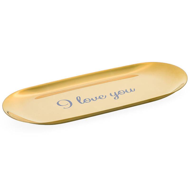 Personalised Oval Jewellery Tray in Gold Colour-3 product photo