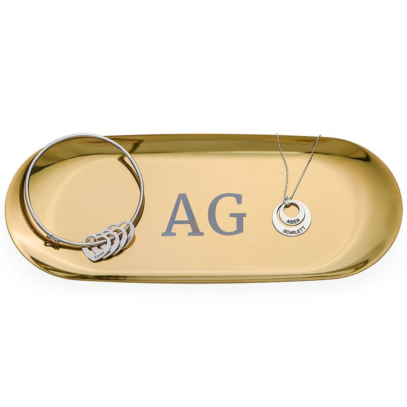 Personalised Oval Jewellery Tray in Gold Colour-2 product photo