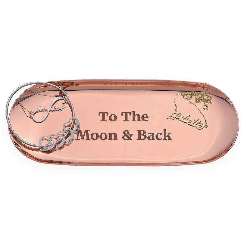 Personalised Oval Jewellery Tray in Rose Gold Colour product photo