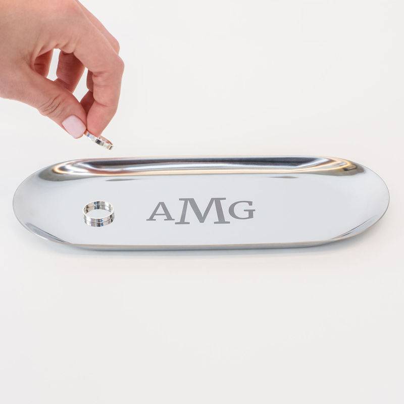 Personalised Oval Jewellery Tray in Silver Colour-4 product photo