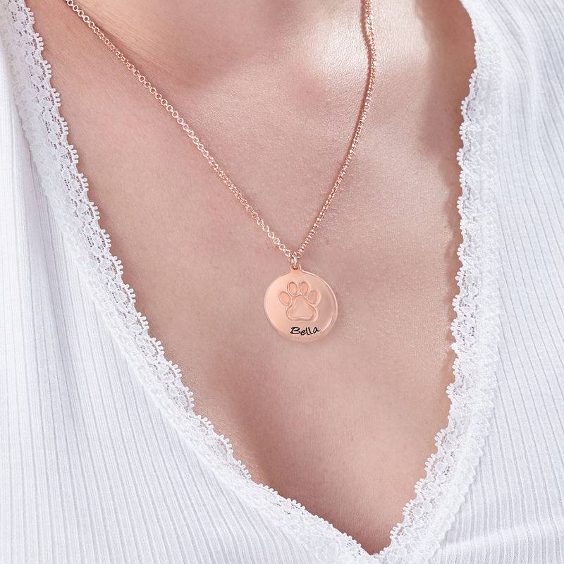 Dog Paw Name Necklace in in 18K Rose Gold Plating-2 product photo