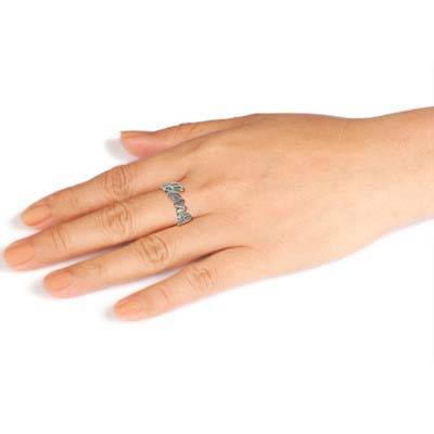 Persoonlijke Uitgesneden "Carrie" stijl Naam Ring in 925 Zilver Productfoto