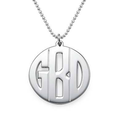 Personalised Silver Print Monogram Necklace-3 product photo