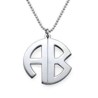 Personalised Silver Print Initials Necklace product photo