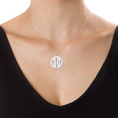 Personalised Silver Print Monogram Necklace-2 product photo