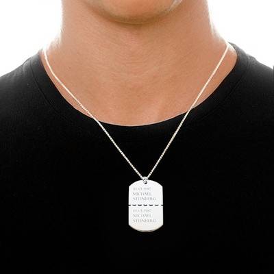 Sterling Silver ID-bricka för män-2 produktbilder