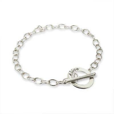 Personalised Sterling Silver T-Bar Bracelet-1 product photo