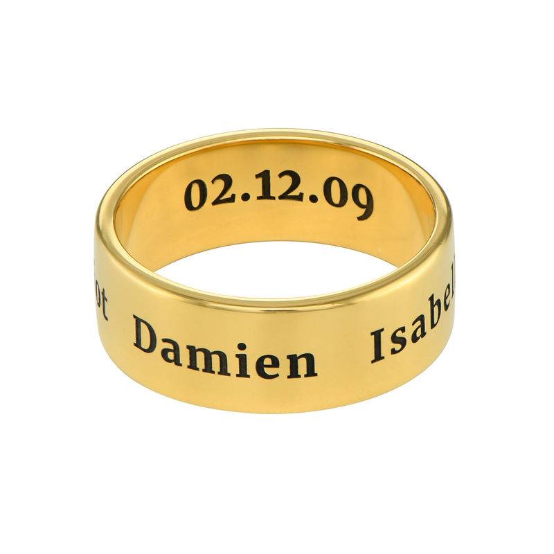 Personalised Wide Name Ring in 18ct Gold Plating-7 product photo