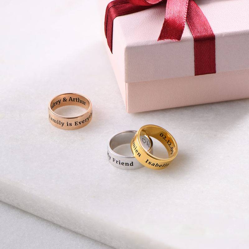 Personalised Wide Name Ring in 18ct Gold Plating-6 product photo