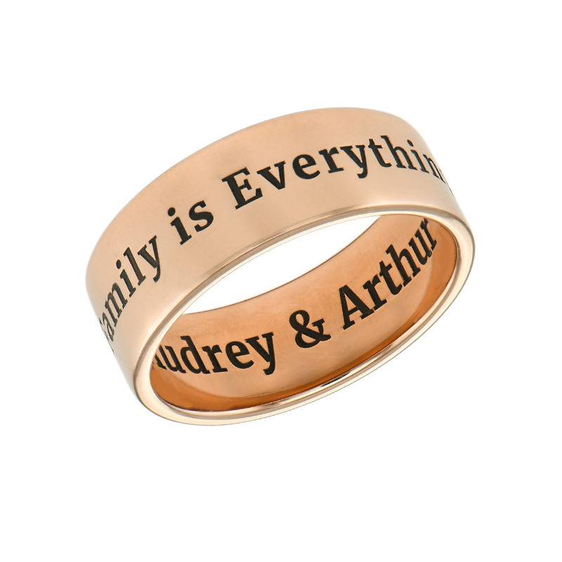 Personalised Wide Name Ring in Rose Gold Plating product photo