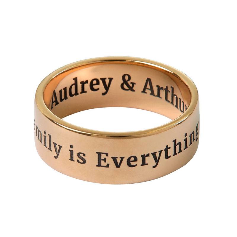 Personalised Wide Name Ring in Rose Gold Plating-2 product photo