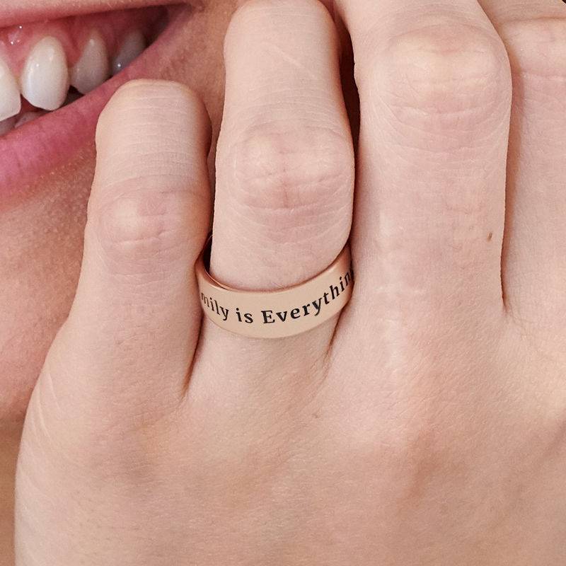 Personalised Wide Name Ring in Rose Gold Plating-5 product photo
