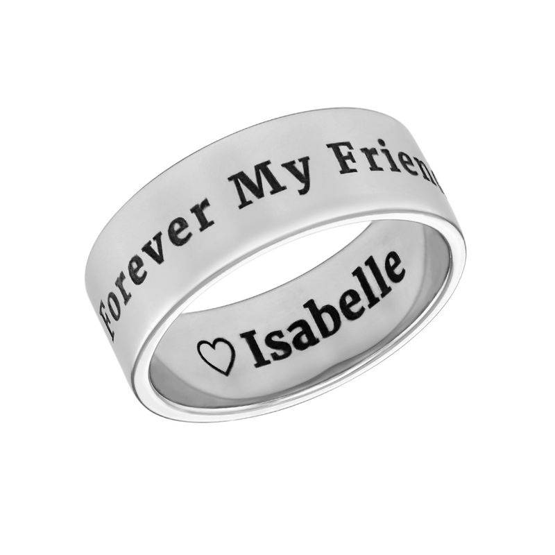 Personalised Wide Name Ring in Sterling Silver-4 product photo