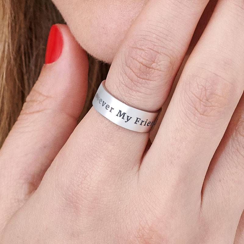 Personalised Wide Name Ring in Sterling Silver-3 product photo
