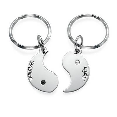 Personalised YYang Keyring in Sterling Silver-1 product photo