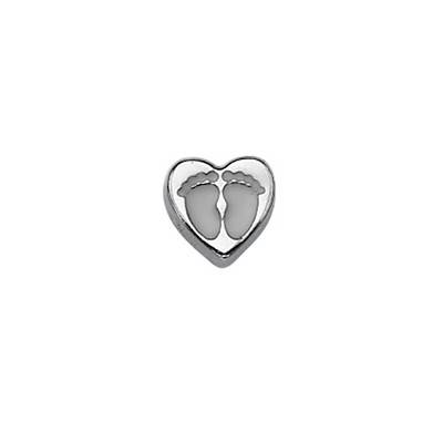 Pink Baby Feet Heart Charm for Floating Locket product photo