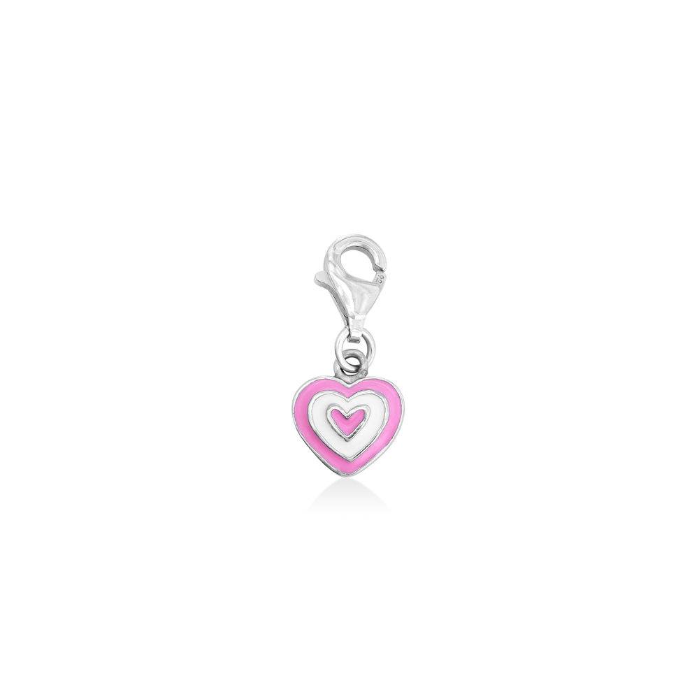 Pink Heart Charm in Sterling Silver-1 product photo