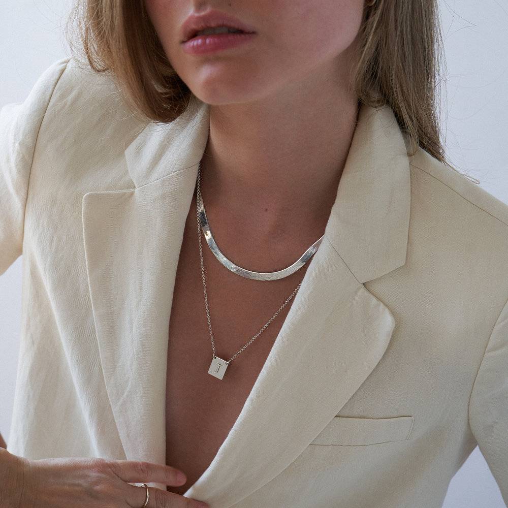 Sterling Zilveren Gepersonaliseerde Initialen Ketting Sterling Zilveren Gepersonaliseerde Initialen Ketting Productfoto