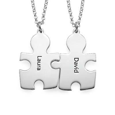 Personalised Couple's Puzzle Necklaces-5 product photo