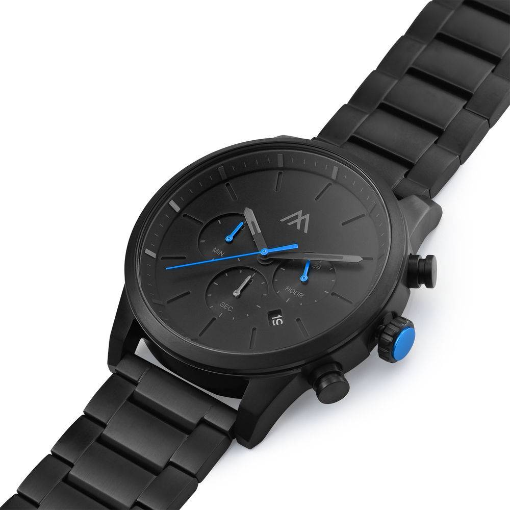 Quest  chronograaf horloge met zwart roestvrij staal band-4 Productfoto