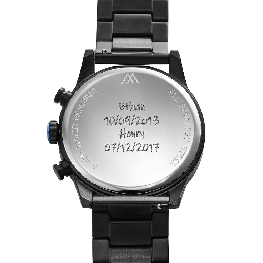 Quest  chronograaf horloge met zwart roestvrij staal band-8 Productfoto