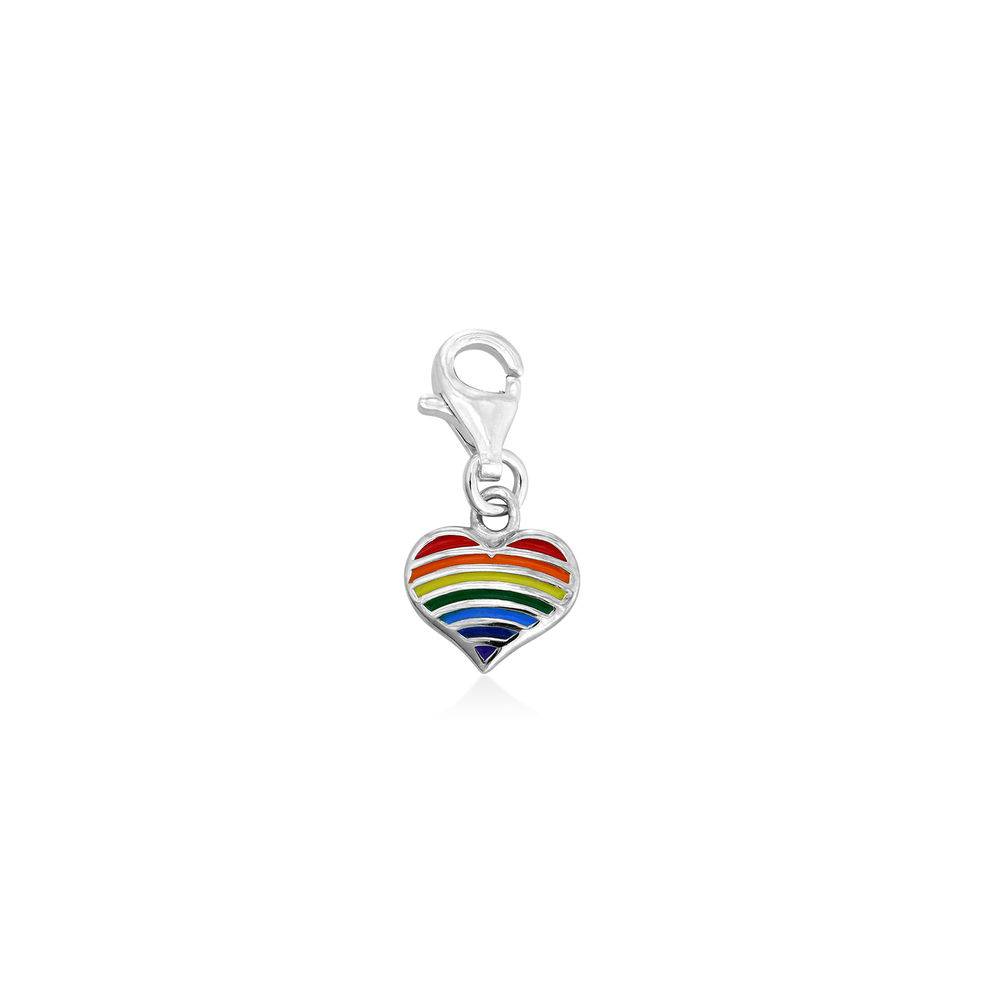 Rainbow Heart Charm in Sterling Silver-1 product photo