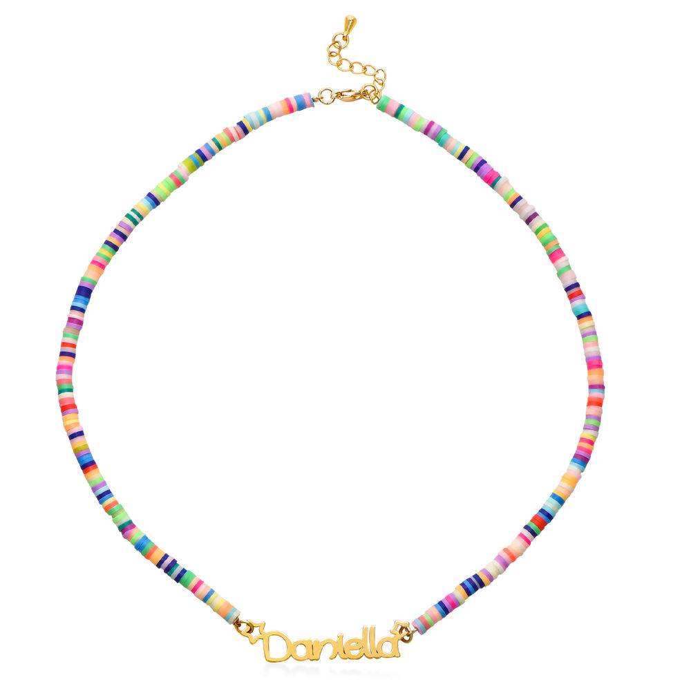 Collar de Cordón con Nombre para Niñas Chapado en Oro 18K foto de producto