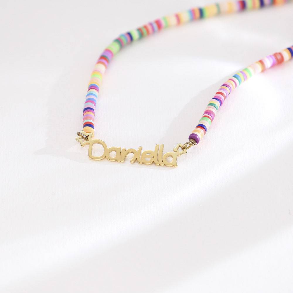 Rainbow Magic Girls Name Necklace in Gold Vermeil-3 product photo