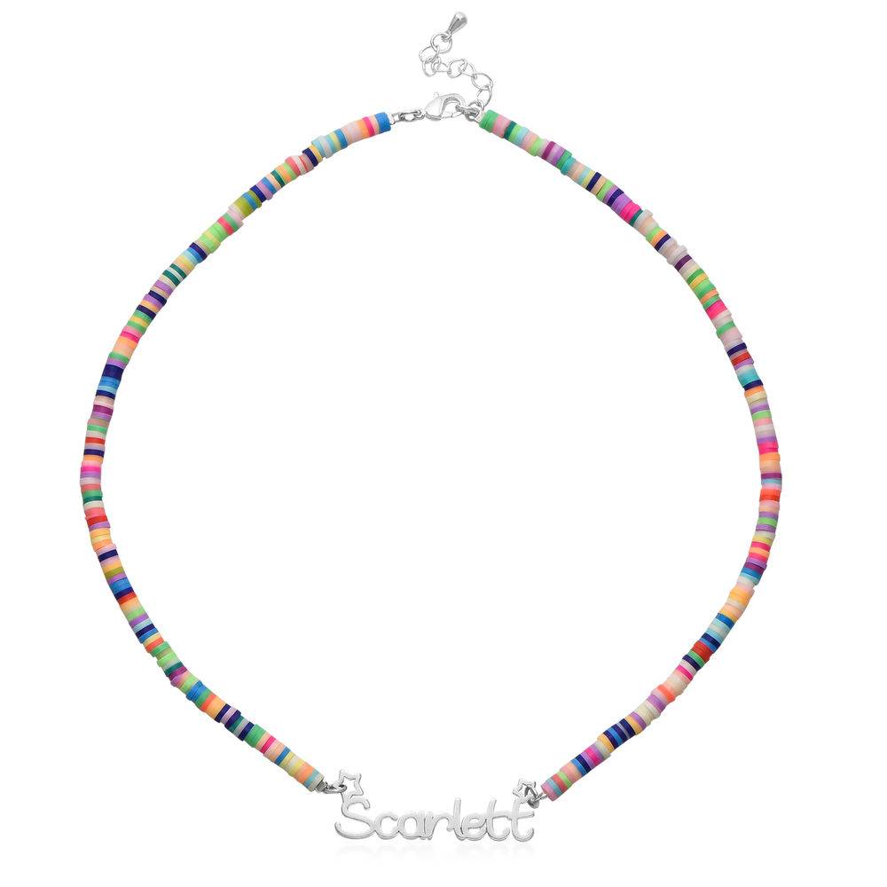 Regnbue halskæde til piger med navn i Sterlingsølv-3 produkt billede